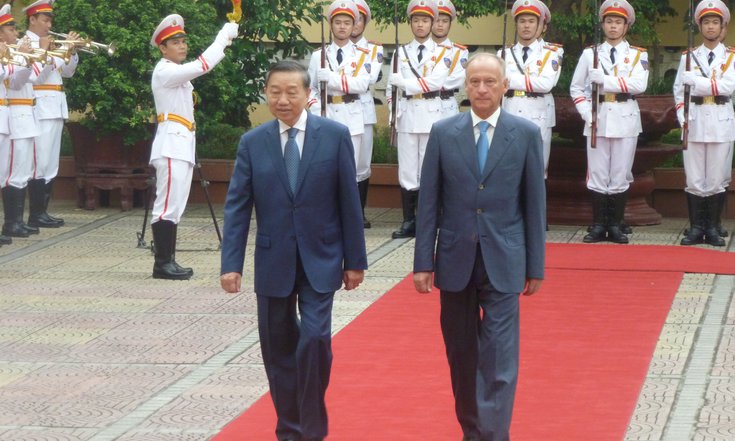 Секретарь Совета Безопасности Российской Федерации Николай Патрушев и Министр общественной безопасности Социалистической  Республики Вьетнам То Лам