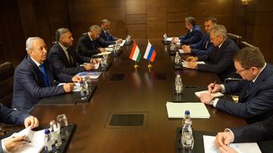 В Алма-Ате Секретарь Совета Безопасности  России  Сергей Шойгу провел рабочую встречу с Секретарем Совета Безопасности Республики Таджикистан Насрулло Махмудзодой